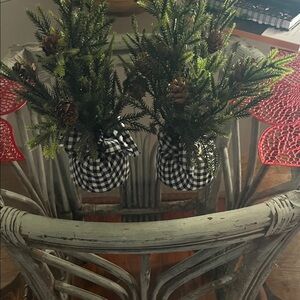 Kohl's Festive Greenery with Black and White Checkered Wrap